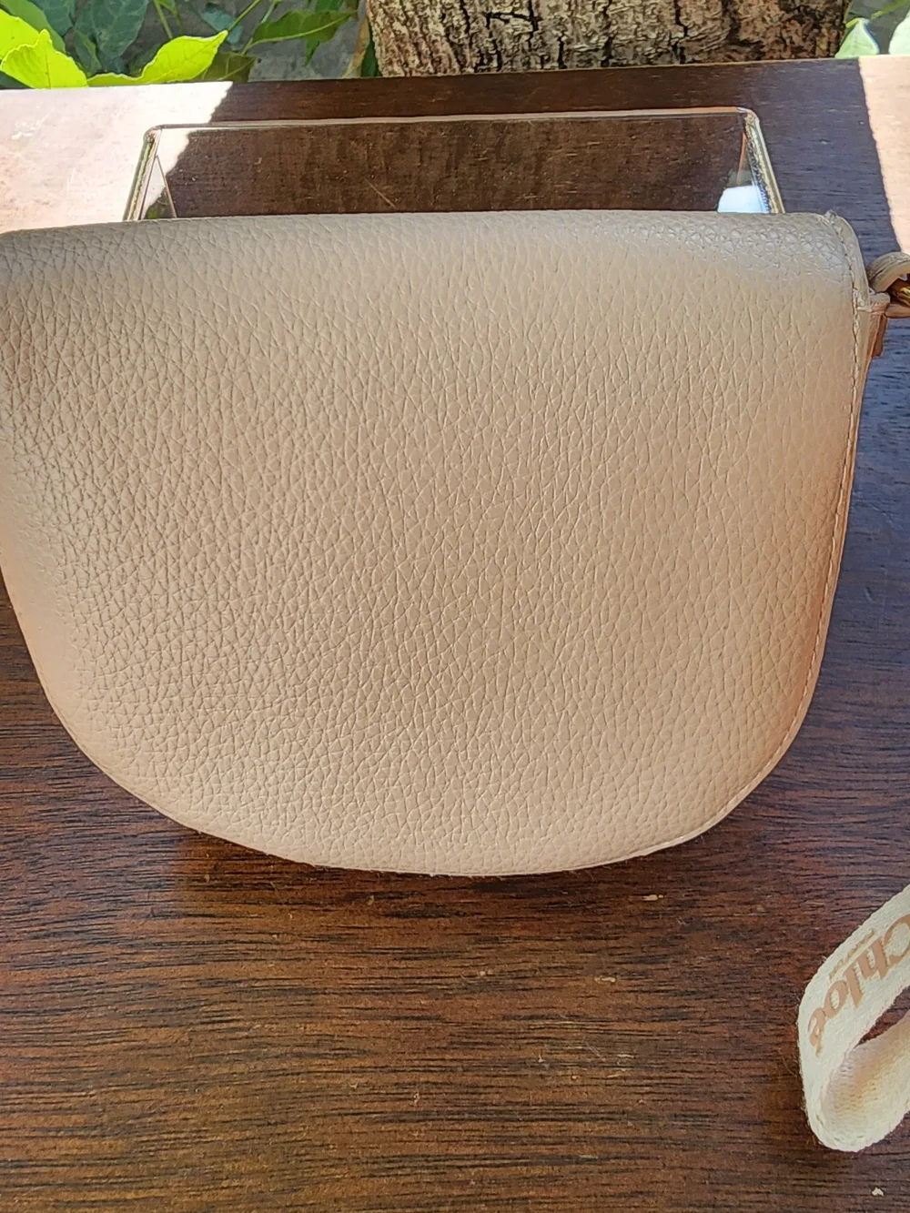 Chloé Parfums Blush Pink Pebbled Leather Wristlet Pouch Makeup Bag NEW